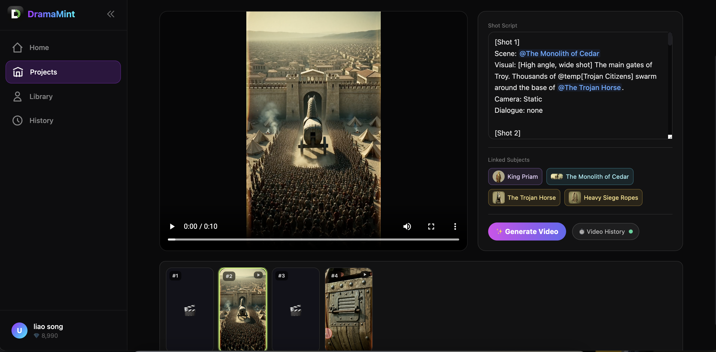 Dramamint studio — storyboard and shot script